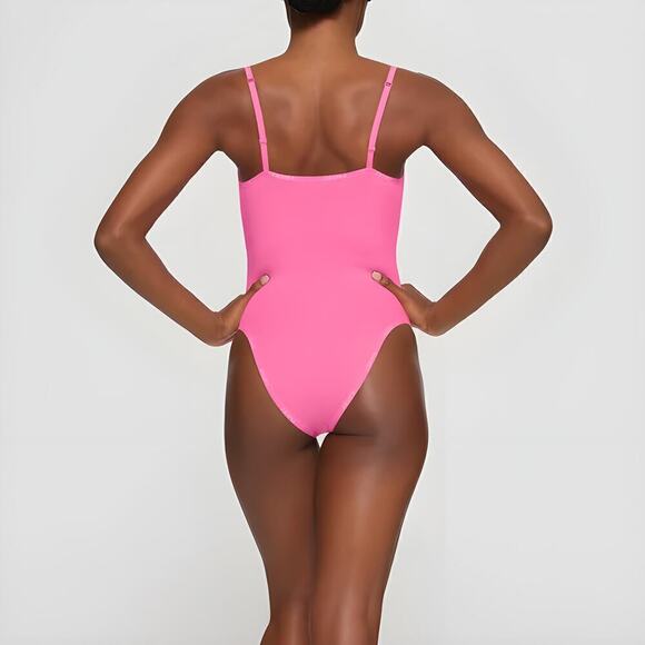 SKIMS Cotton Logo Bodysuit Limited Edition Sugar Pink NWT Size 4X - Picture 3 of 10